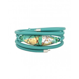 Браслет из муранского стекла Фабио "Золото и зелень"