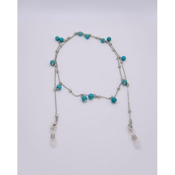 Держатель для очков из ювелирного сплава с бирюзой